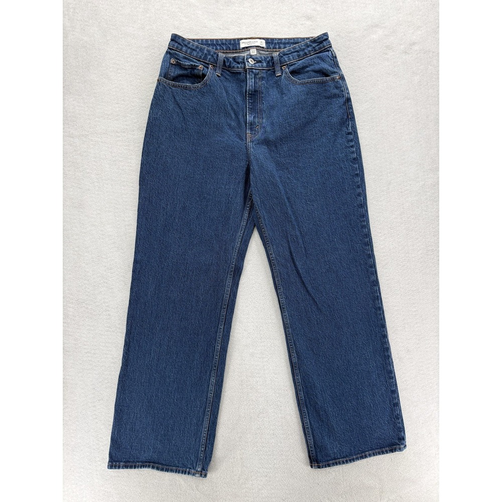 Abercrombie & Fitch 90s Relaxed Straight Jeans Womens 31 Blue High Rise Denim